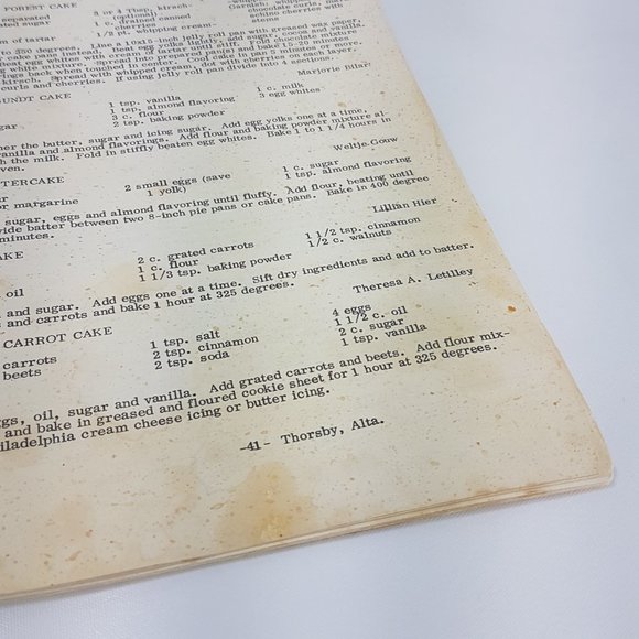 Vintage 1980s Cookbook Thorsby Community League Our Favourites Thorsby Alberta - Picture 13 of 16